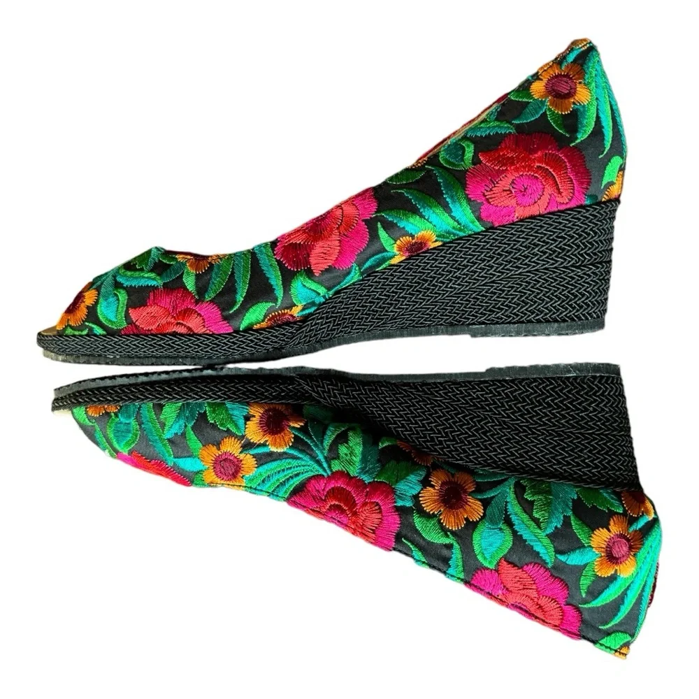 Sesto Meucci|Bali Takumi Floral Peep-Toe Wedge Espadrille Sandal.